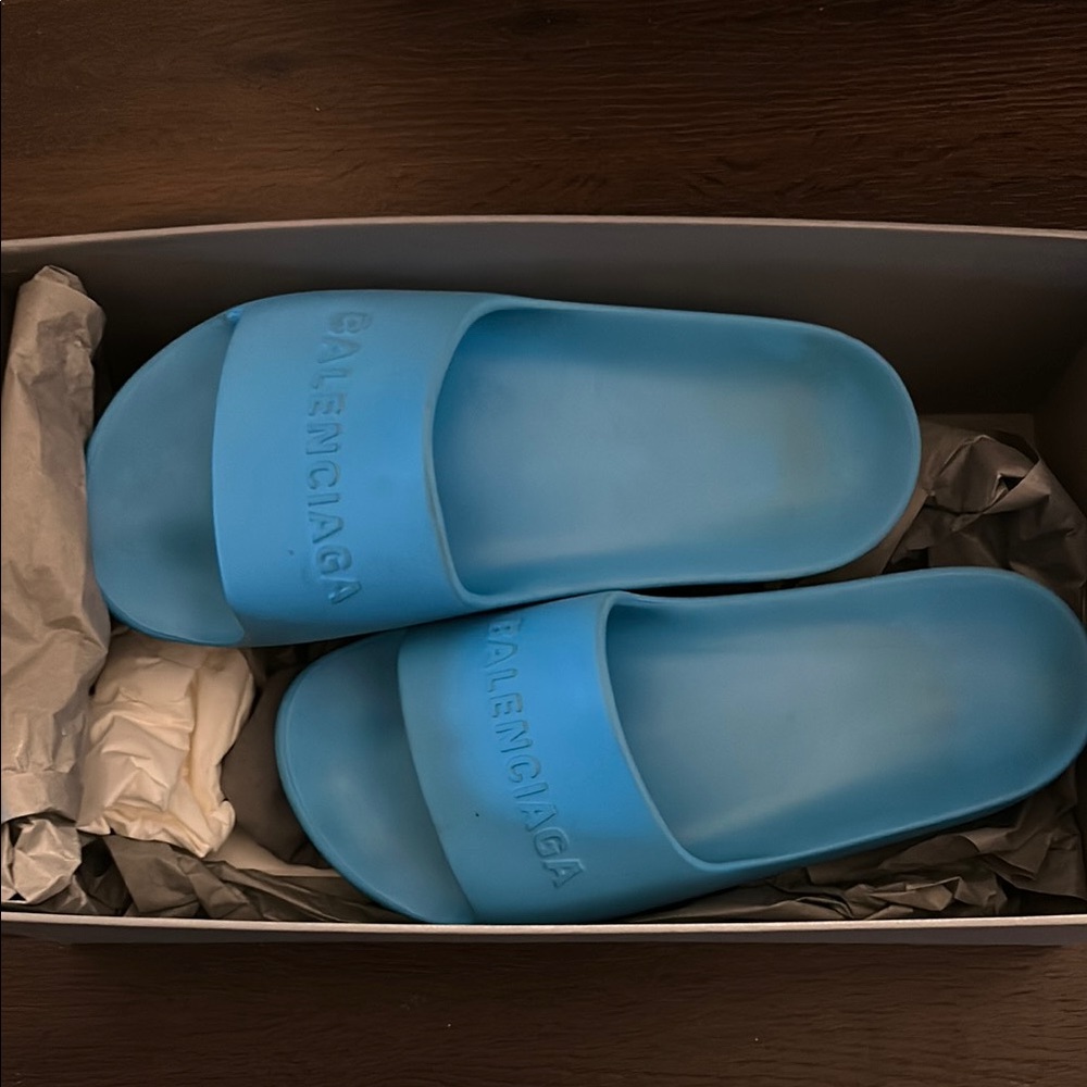 Balenciaga Blue Slides